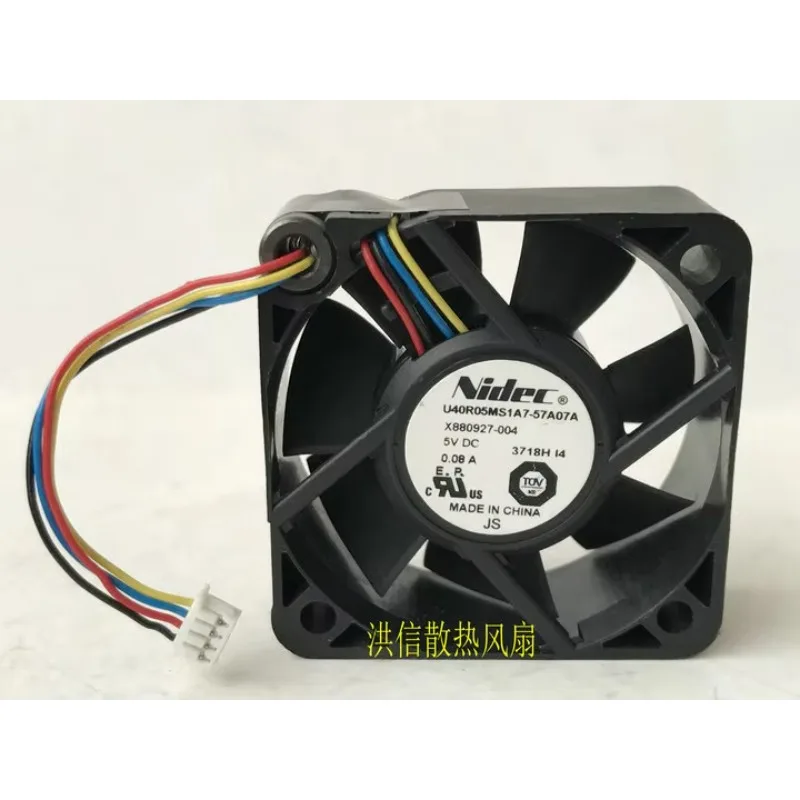 Nidec U40R05MS1A7-57A07A DC 5V 0.08A 40x40x15mm 4-Wire 40MM Cooling Fan