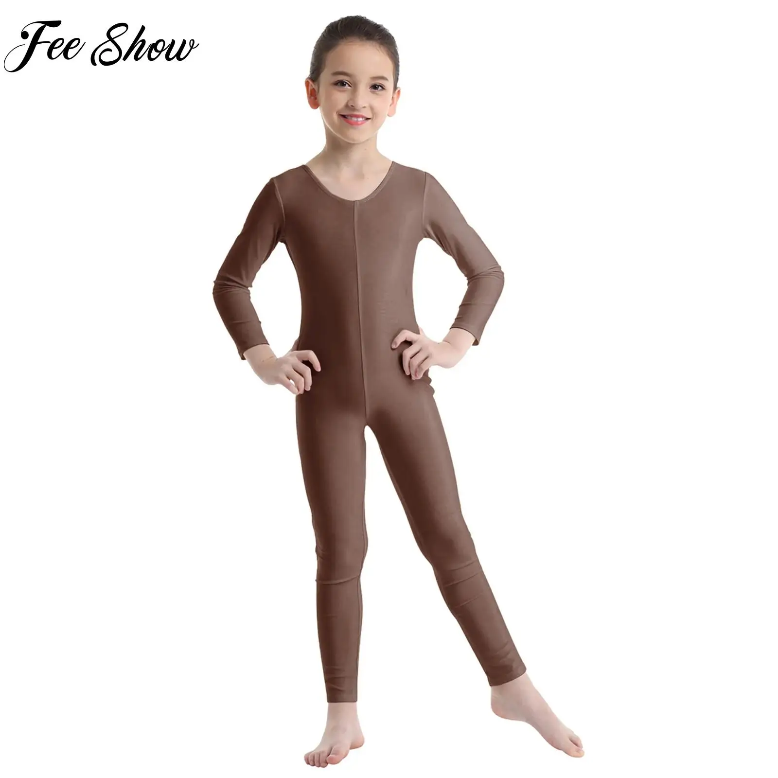 

Kids girls Ballet Dance Unitard Girls Long Sleeve Gymnastics Leotard Jumpsuits Children Dancing Class Training Dancewear Unitard