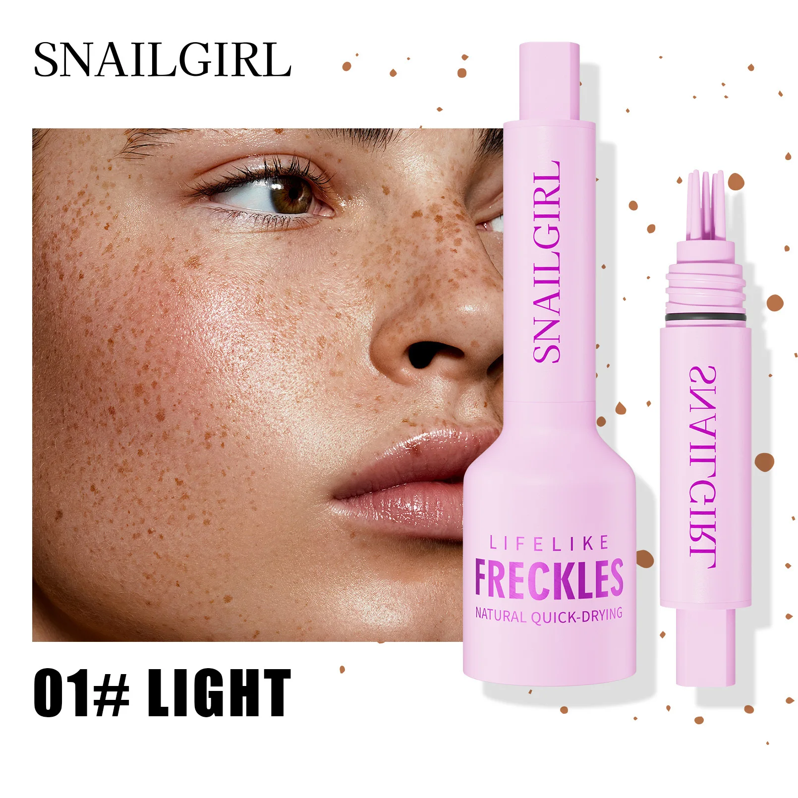 Crayon à tampon pour taches de rousseur, coussin d'air liquide, tête à cinq points, Simulation naturelle, faux points, stylo à grains de beauté, maquillage imperméable et durable, 1 pièce