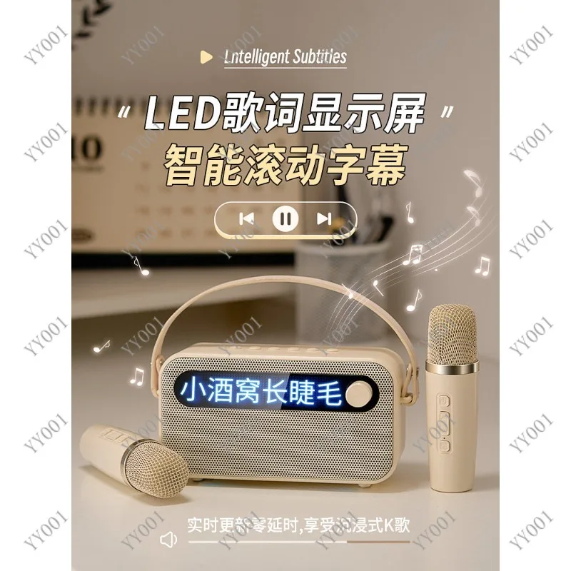 Portable Bluetooth Speaker with Microphone All-in-One Karaoke Machine for Outdoor Singing