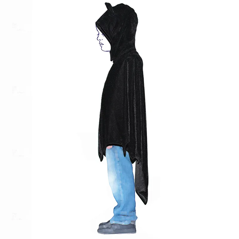 halloween black witch cosplay bat hood costume hooded cloak wizard costume carnival party