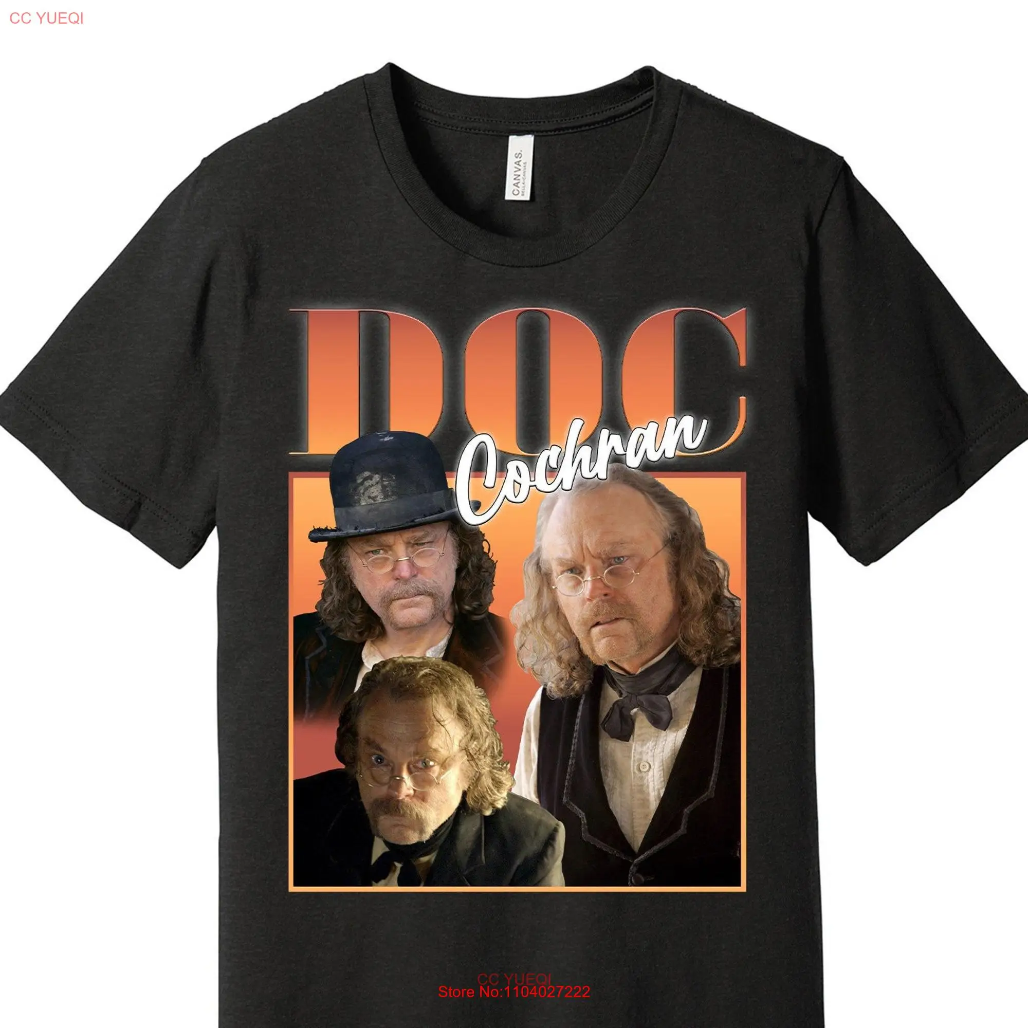 Doc Cochran Oversized Street Fashion T Shirt Deadwood Lover Gritty American Wild West TV Show Black White or Grey