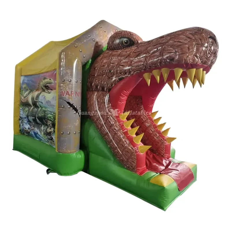 Commercial Combo Indoor Outdoor Party Jump Bounce House Children's Inflatable Jump Bed Slide Inflatable T-Rex Bounce Castle