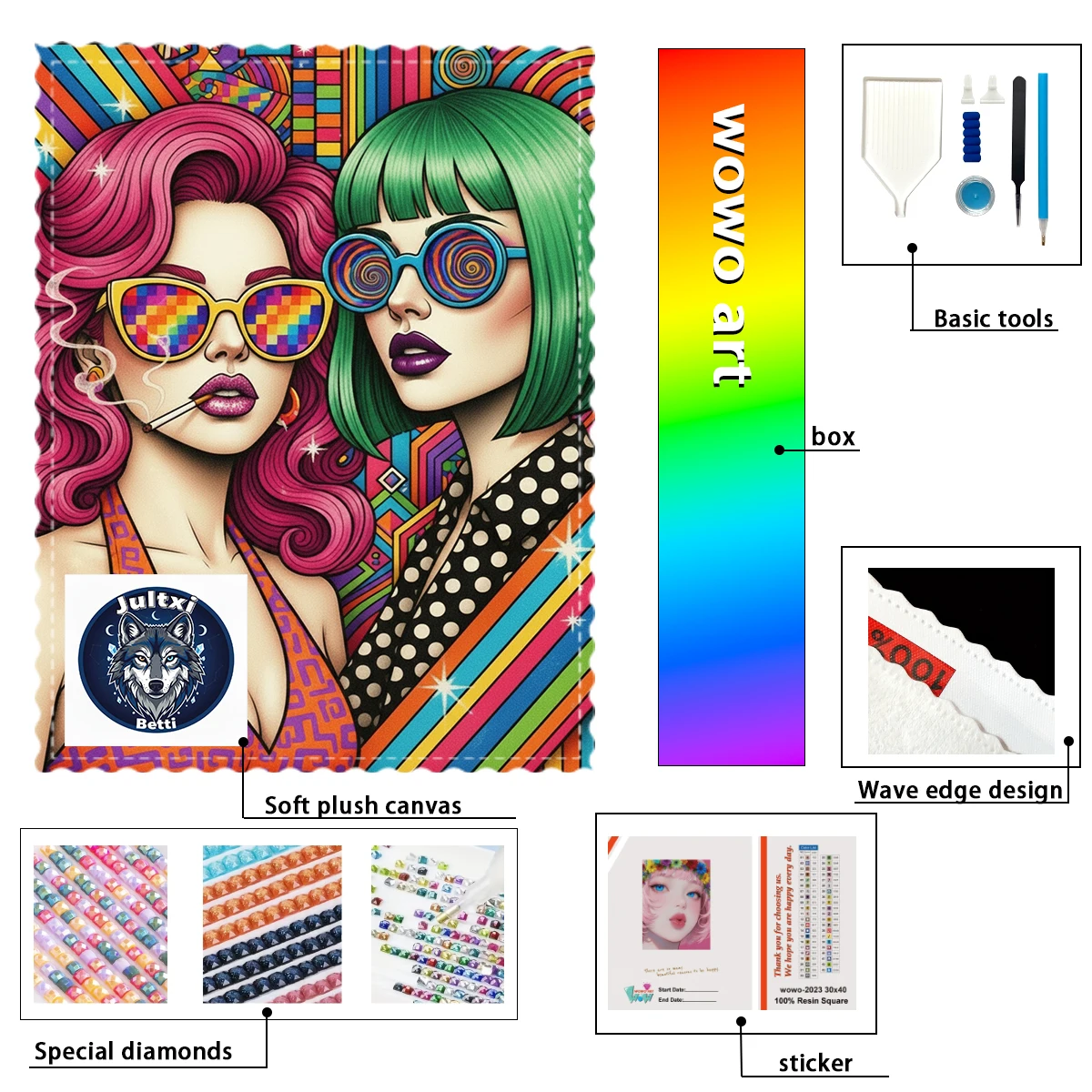 

【Betti_ Diamond Art】Лучший друг в очках Crystal AB Rhinestone FD Rhinestone Perfect Resin Diamond