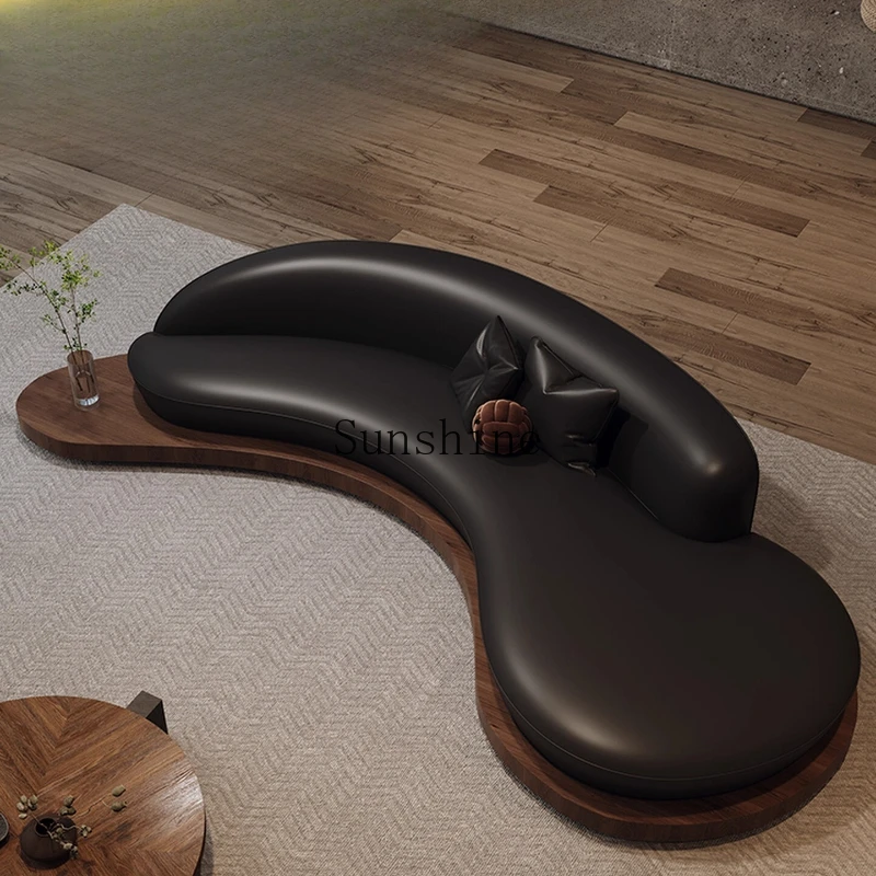 Wabi Sandy Wind Special-shaped Solid Wood Floor Bed and Breakfast Creative Rest Area Reception Sofa