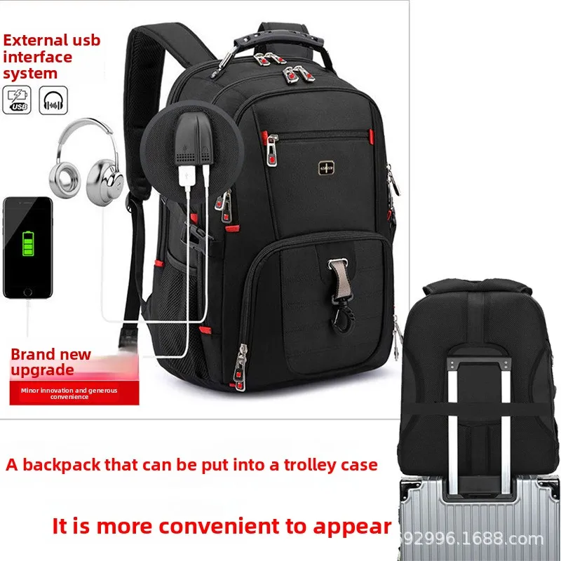 Wasserdichter Laptop-Rucksack aus Oxford-Gewebe mit großem Fassungsvermögen, Schul- und Reisetasche, Studentenrucksack, Reise- und Pendlerrucksack – Detail 4
