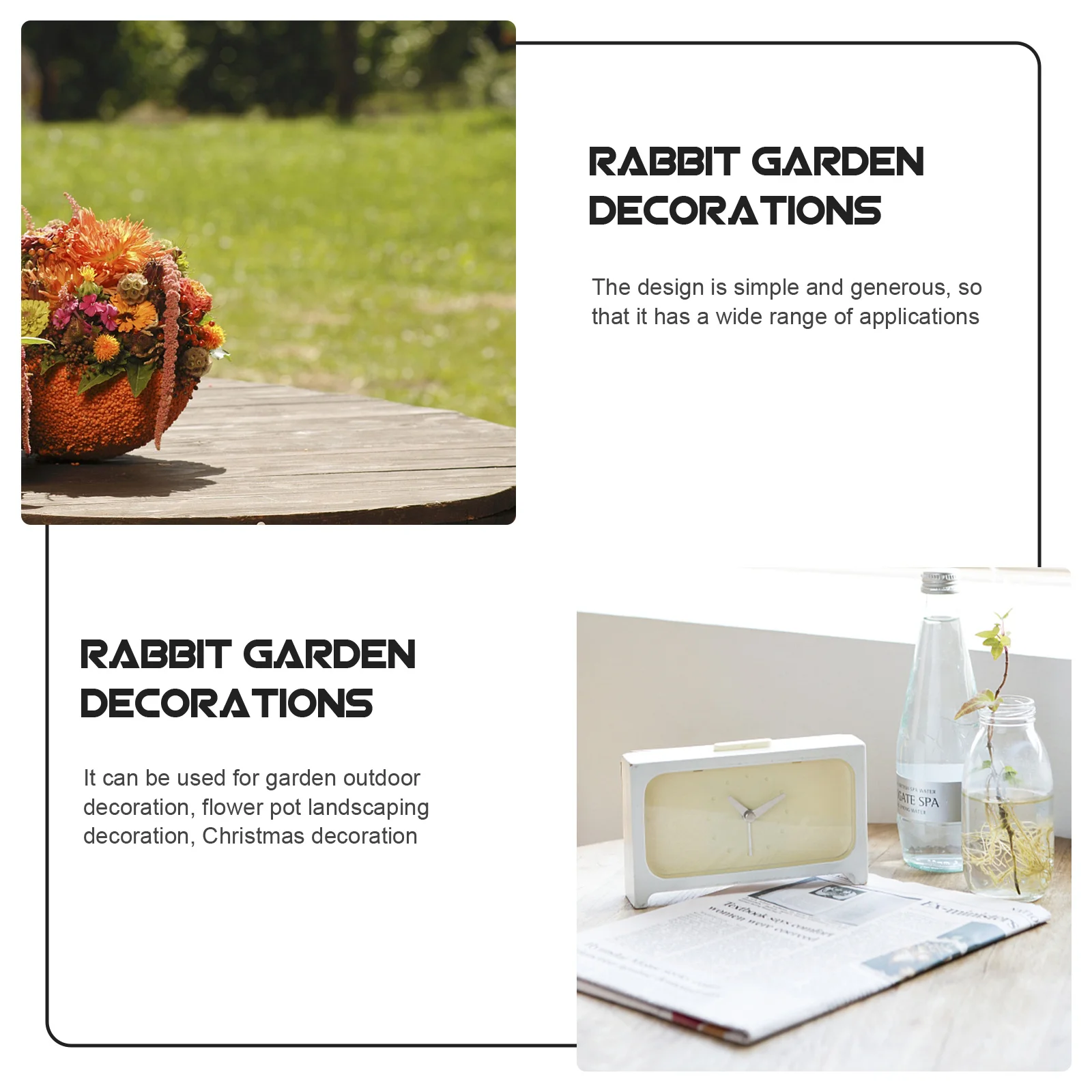 

1Pcs Garden Rabbit Statue Resin Bunny Sculpture Realistic Animal Outdoor Lawn Decoration Birthday Gift Garden Rabbit Figurine