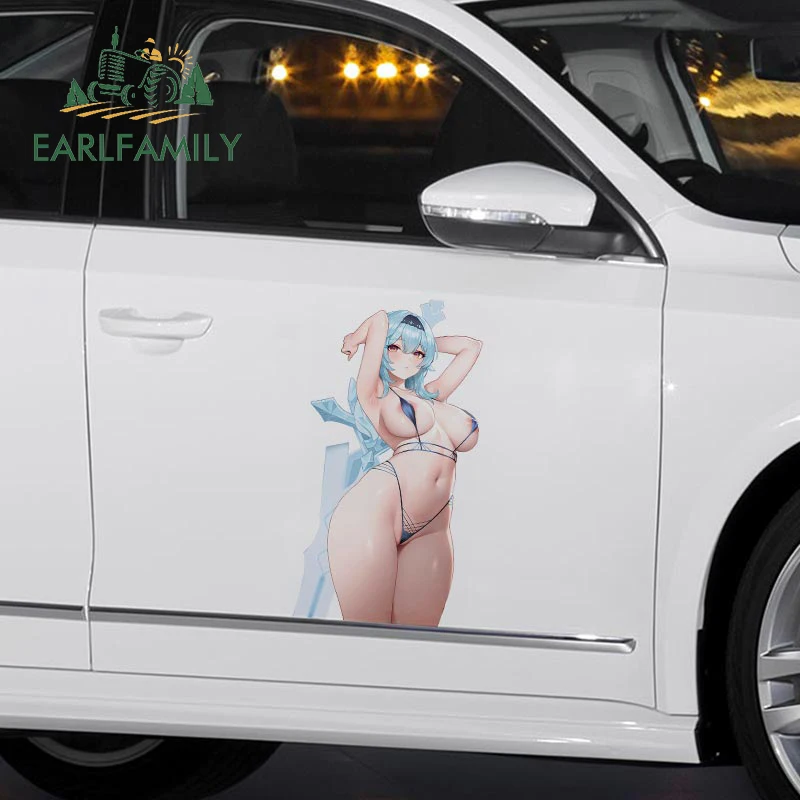 EARLFAMILY 43cm X 22.8cm for Sexy Eula Genshin Impact Big Car Stickers Fashionable Game Creative Car Styling Decals Graffiti