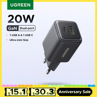 UGREEN 20W GaN Charger Mini USB C Phone Charger PD3.0 QC3.0 For iPhone 16 15 14 Pro Max Samsung S25 Xiaomi Tablet iPad Air Pro