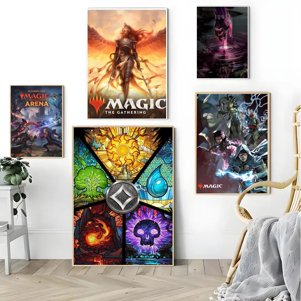 game strategy M-Magic The Gathering Poster Self-adhesive Art Waterproof Coffee House Bar Room Wall Decor