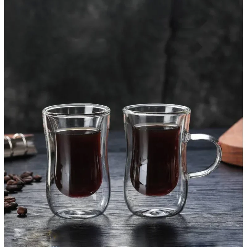 Double Wall High Borosilicate Glass Mug Tea Milk Lemon Juice Coffee Water Cup Heat Resistance Drinkware Lovers Beverage