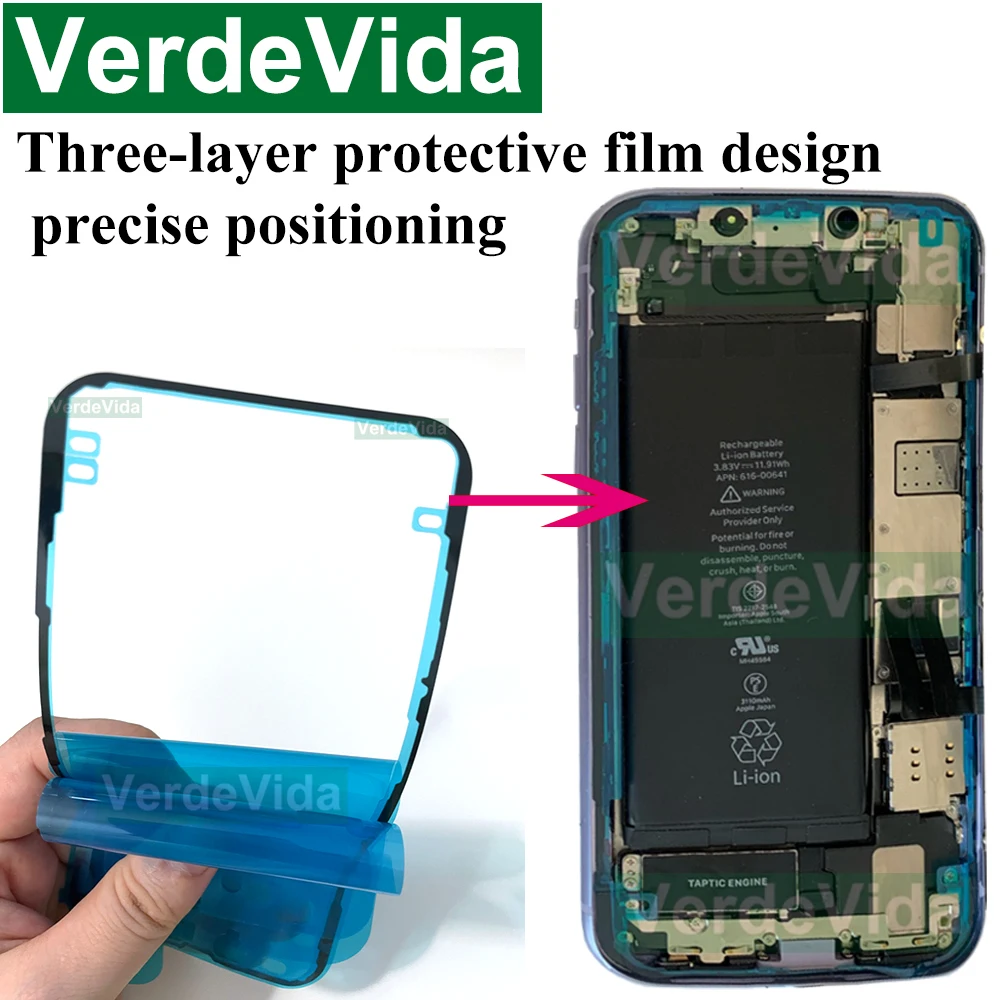 VerdeVida 3pcs OEM Screen Display Adhesive for iPhone 13 Pro Max 11 12 13 14 15 Plus XS X LCD Waterproof Glue Sticker Frame Seal