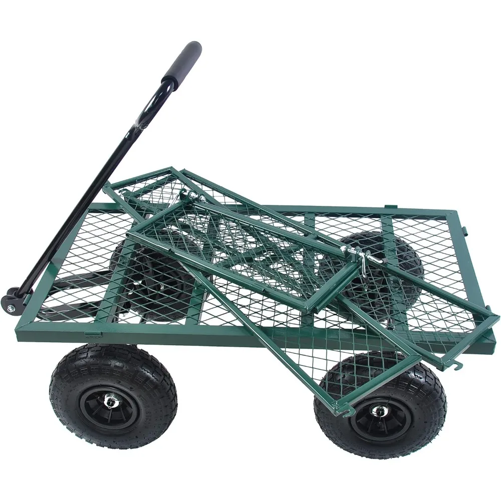 Garden Dump Cart - Large Capacity, Removable, Sturdy, Green, Outdoor Use