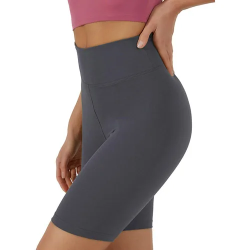 Pantaloncini da yoga a vita alta da donna Fitness Corsa Ciclismo Pantaloncini leggings neri a cinque quarti traspiranti ad asciugatura rapida