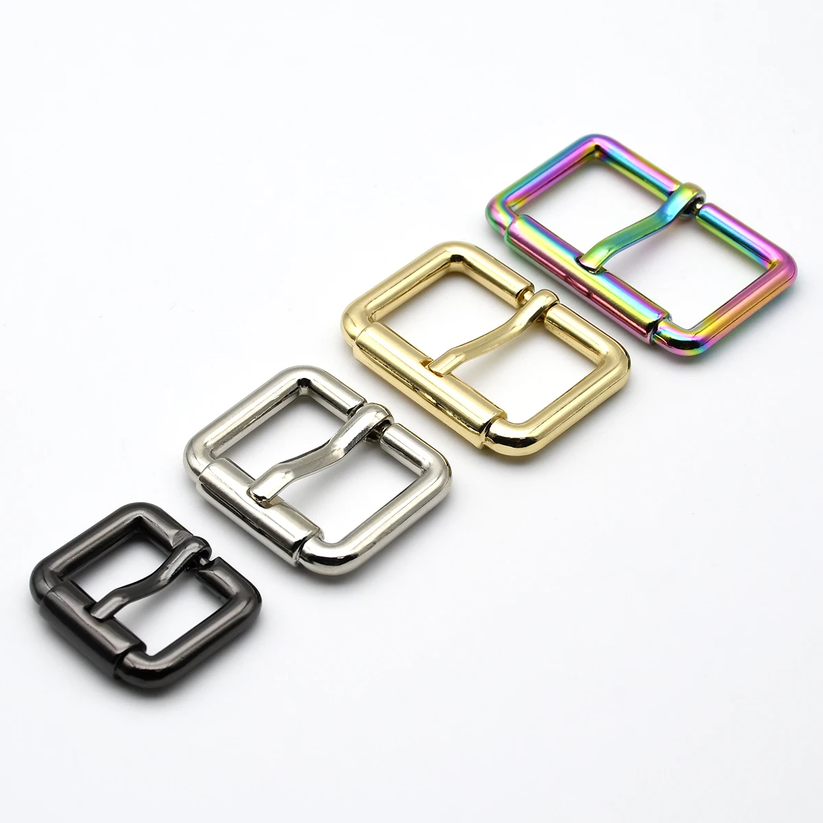 Metal Adjustable Pin Buckle Heel Bar Half Buckle Rectangle Ring Backpack Bag Strap Belt Dog Leash Collar Parts Accessories