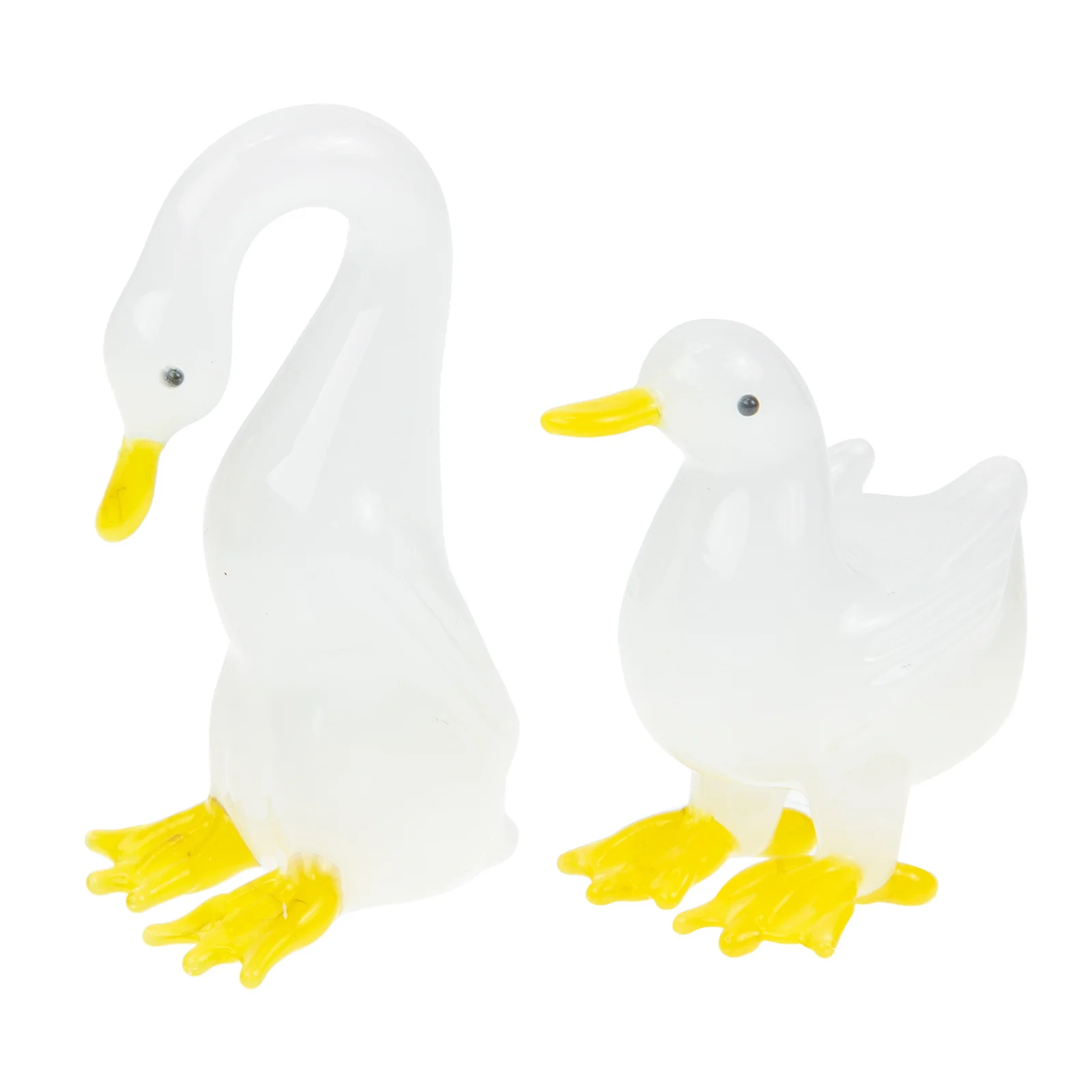 

2pcs Swan Duck Crystal Animal Decor Shelf Aesthetic Miniature Statue For Home Garden Office Tabletop Decoration