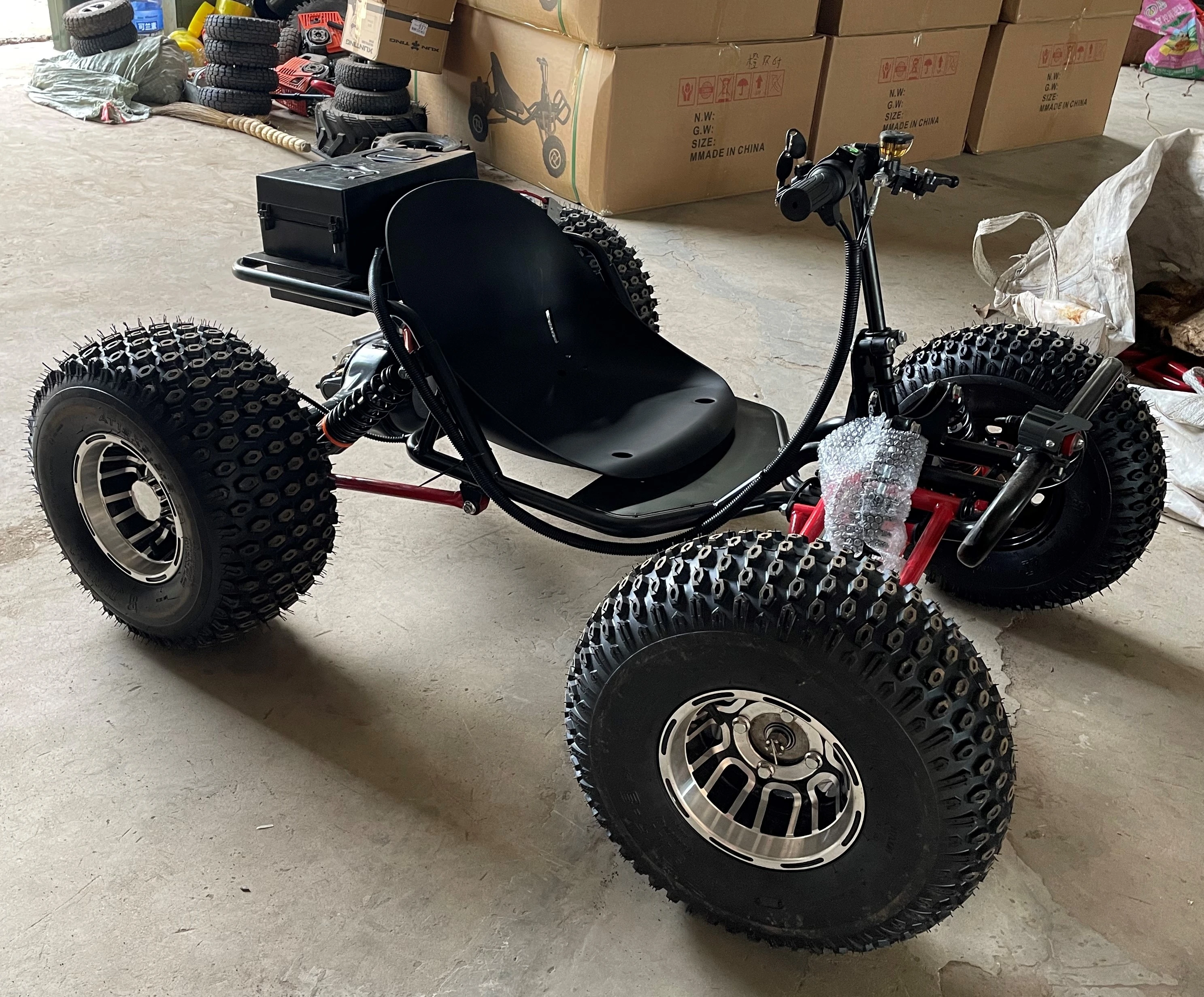 1000W 48V 20Ah Electric 8/10inch Tryes Go Karts Buggy for Kids and Adults with Disc Brake Shaft Drive 40km Range 200KG Load