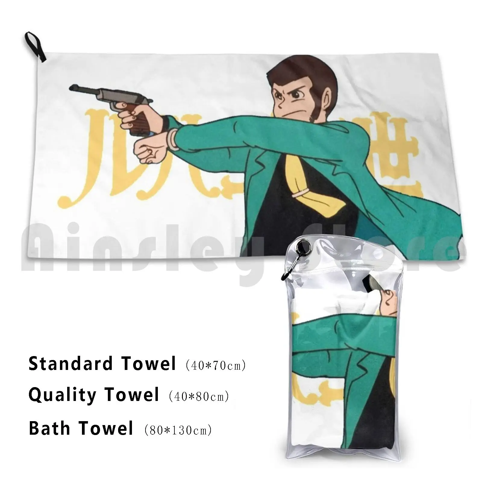 Lupin Iii-Gunslinger Toalla de baño Cojín de playa Lupin Iii Lupin Arsene Lupin Zenigata Jigen Fujiko Mine