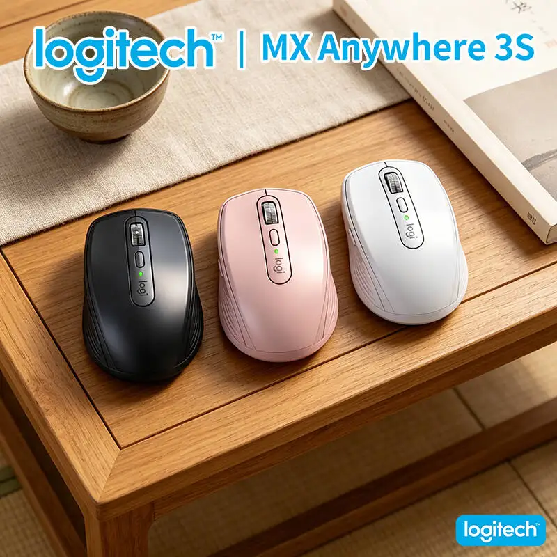 Logitech MX Anywhere 3S Creator Mouse - 8000 DPI Darkfield, Hyper-Scroll, Silent Click, Office-Friendly Design for Studio