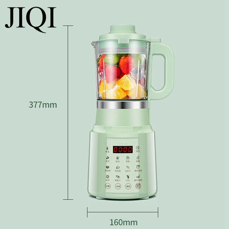 JIQI 0.8L التلقائي آلة حليب الصويا الكهربائية صانع الفاكهة عصارة الخضار النازع خلاط طعام عصيدة تصفية الحرة 110/220 فولت