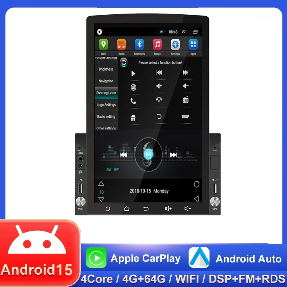 

10''INCH Android 15 Auto 2Din Car Multimedia CarPlay 4G Universal Navigation GPS Headunit Auto Radio Audio Stereo dvd