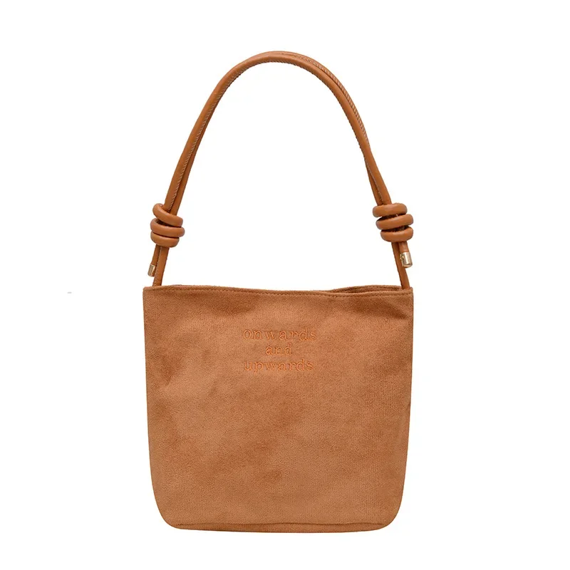 Women's Bag Fall/Winter Retro Sheepskin Velvet Handbag Trendy Crossbody Bag Super Popular Single Shoulder Bucket Bag