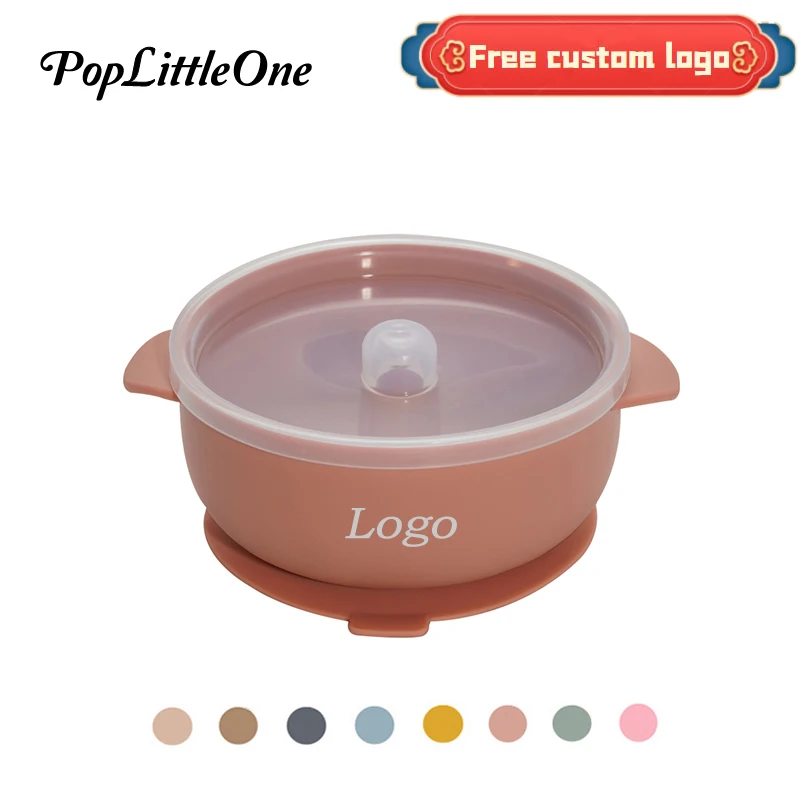 Children's Silicone Tableware With Lid Suction Bowl Leak-Proof Lunch Box Baby Training Bowl Fresh-Keeping Food Grade Silicone