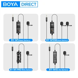 BOYA BY-M1/M1 PRO/M1DM 3.5mm TRRS Lavalier Lapel Microphone for iPhone Android PC Computer DSLR Cameras Gaming Streaming Youtube