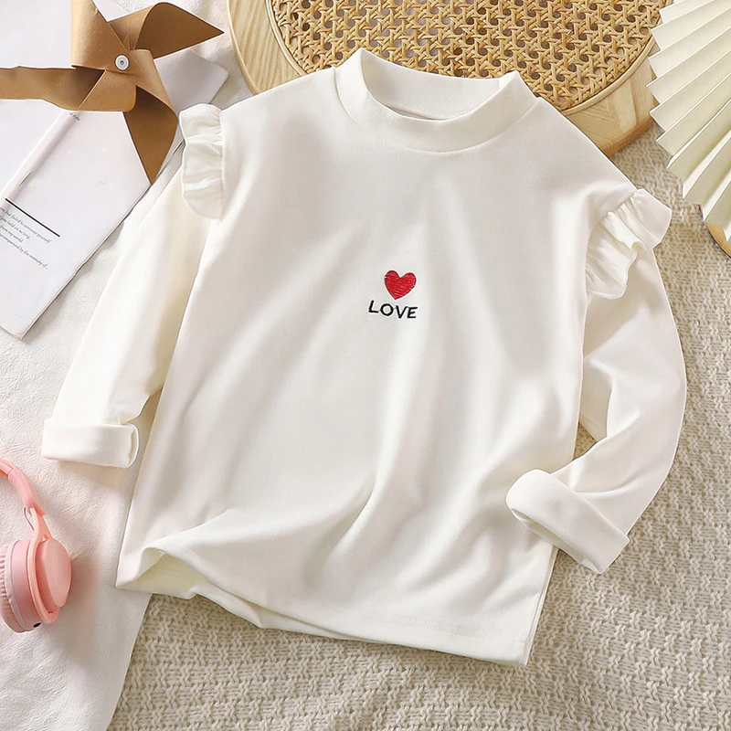 Autumn Girls Cute Long Sleeve T-Shirt Spring Clothes Children's Baby Crew Neck T-Shirt Toddler Girls Pullover Top