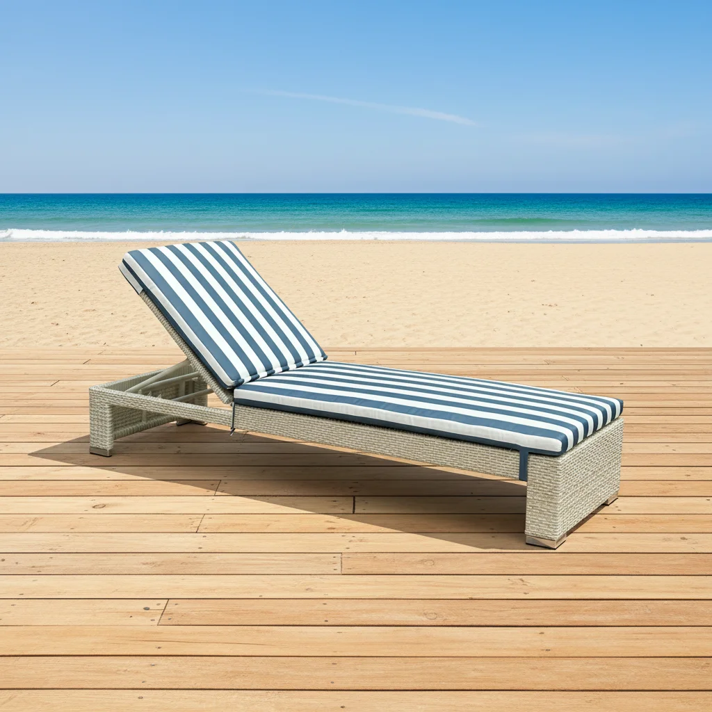 Outdoor Waterproof Sunbed Chaise Lounge Chair Poolside Daybed Outdoor Pool Furniture Aluminum Teslin Sun Loungers