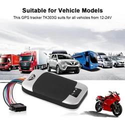 2G Car GPS Vehicle Tracker GSM GPS Locator TK303 Waterproof IP66 Remote Control Cut Off Engine Geofence Free Web APP