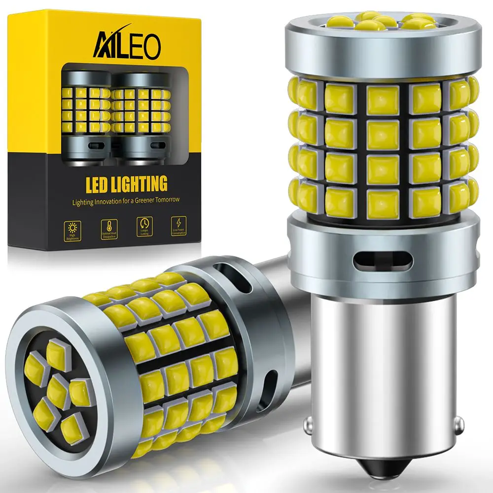 AILEO 1156  BA15S P21W LED Signal Lamp 54SMD 3030 Chips 3000LM Bright Turn Signal Brake Reverse Light Bulb 12V White Red Yellow