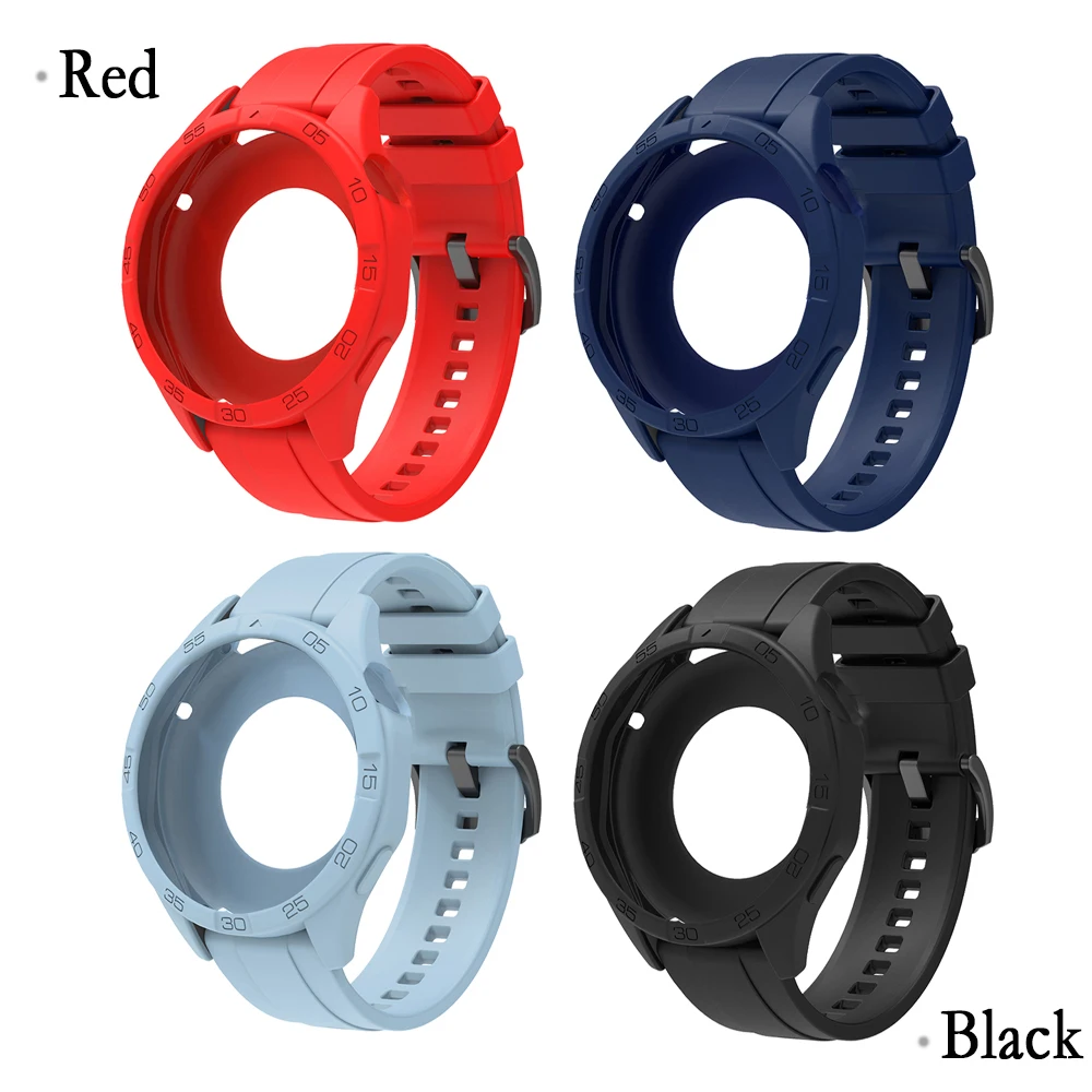 2/3/4pcs For Huawei Watch GT 4 46mm High Quality Silicone Band Compatible Smart Watchband With Super Light Watch Case