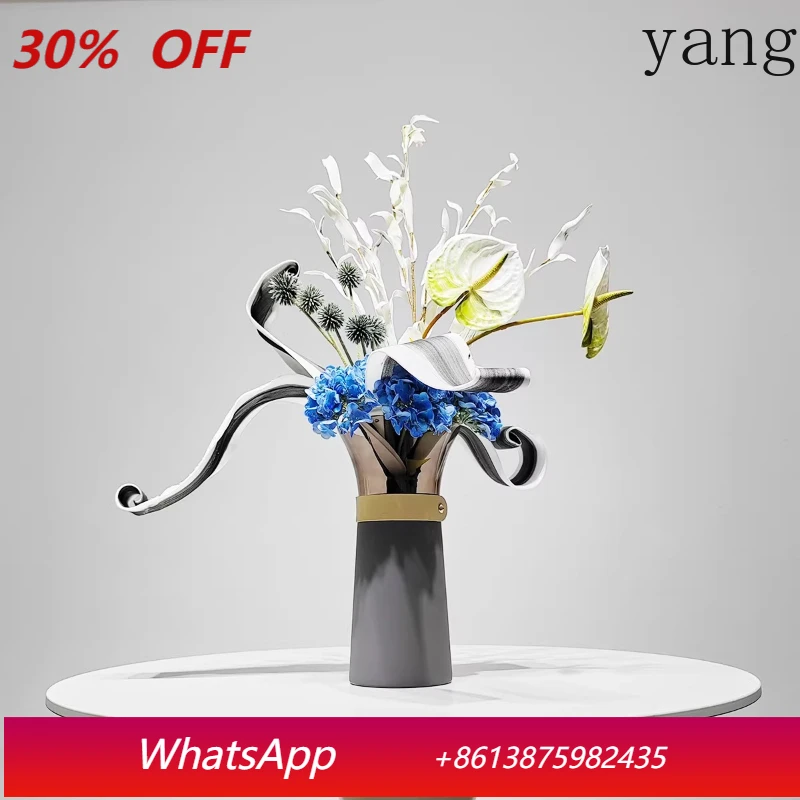 

LH Modern Light Luxury Dining Table Vase Flower Arrangement Ornament