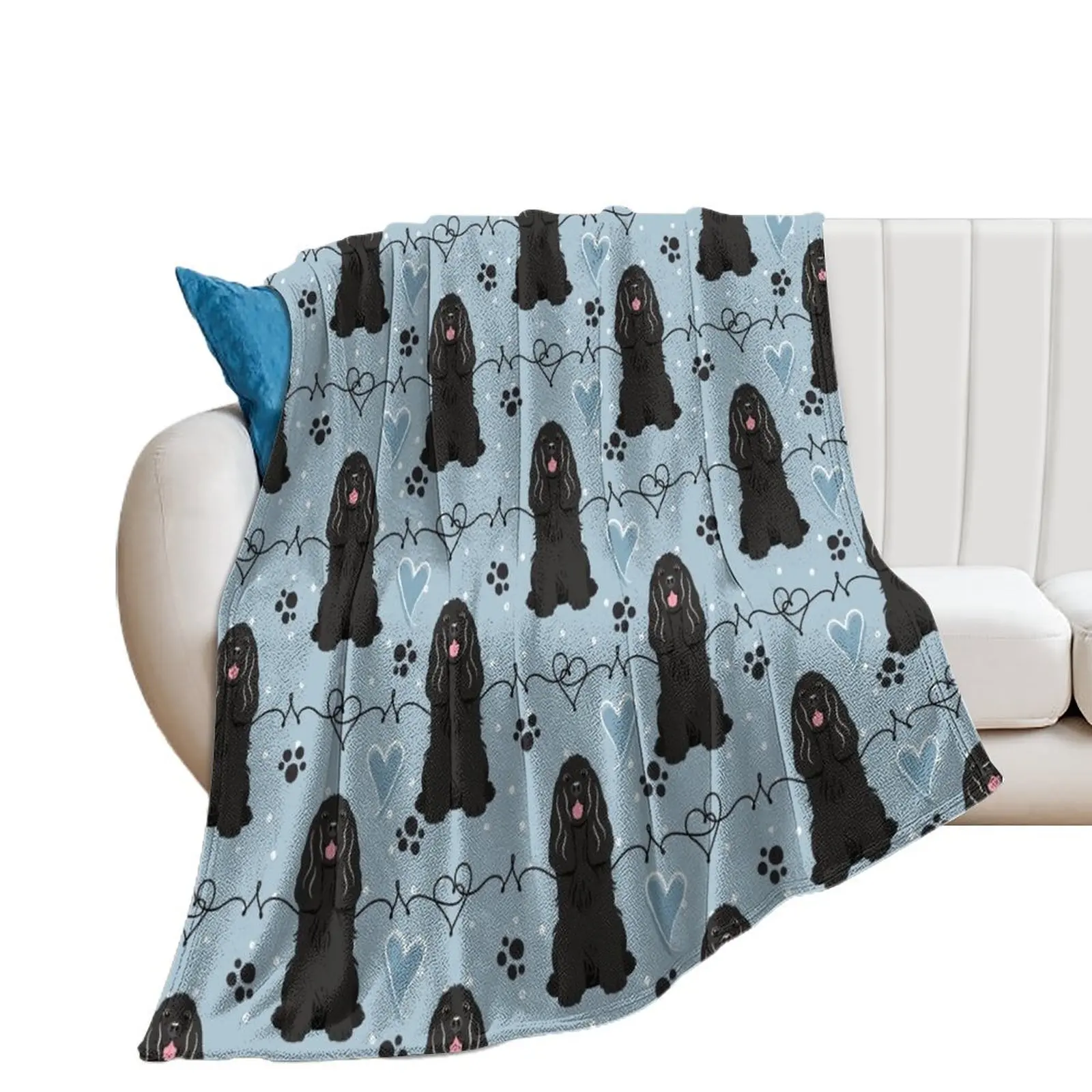 Love Black Cocker Spaniel Throw Blanket manga Thin Summer Blankets