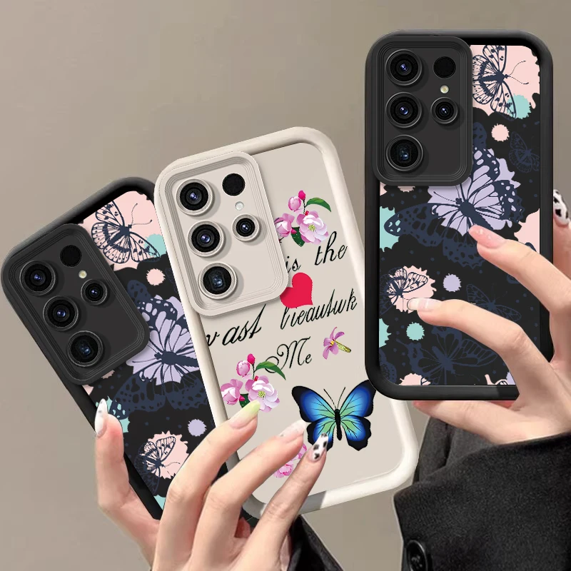 Night Butterfly Sea Phone Case for Samsung Galaxy S26 Ultra S25 Edge S24 FE S23 Plus S22 S21 S20FE S22+ S24 Silicone Soft Cover