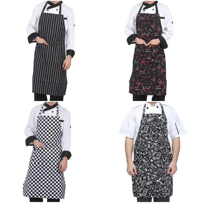 Adjustable Apron with Pockets Kitchen Cooking Baking Cleaning Anti-fouling Aprons for Women Men Chef and Waiter Stylish Apron