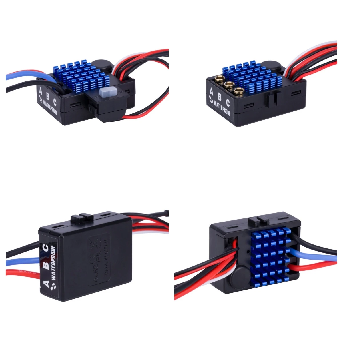 35A Waterproof Sensorless Brushless ESC with 5V/2A BEC Output, Suitable for 1/18 and 1/16 Scale Models