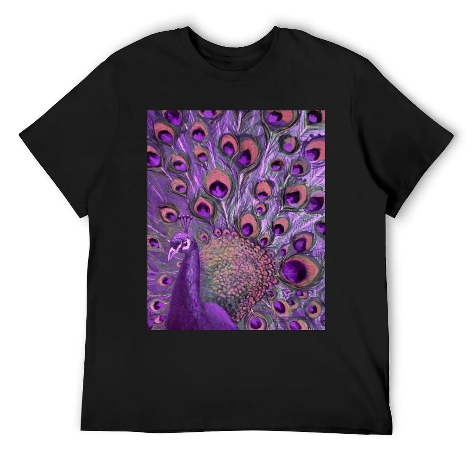 

Purple Peacock Full Glory T-Shirt blue archive cheap stuff rapper graphic tees vintage clothes Men's t shirts