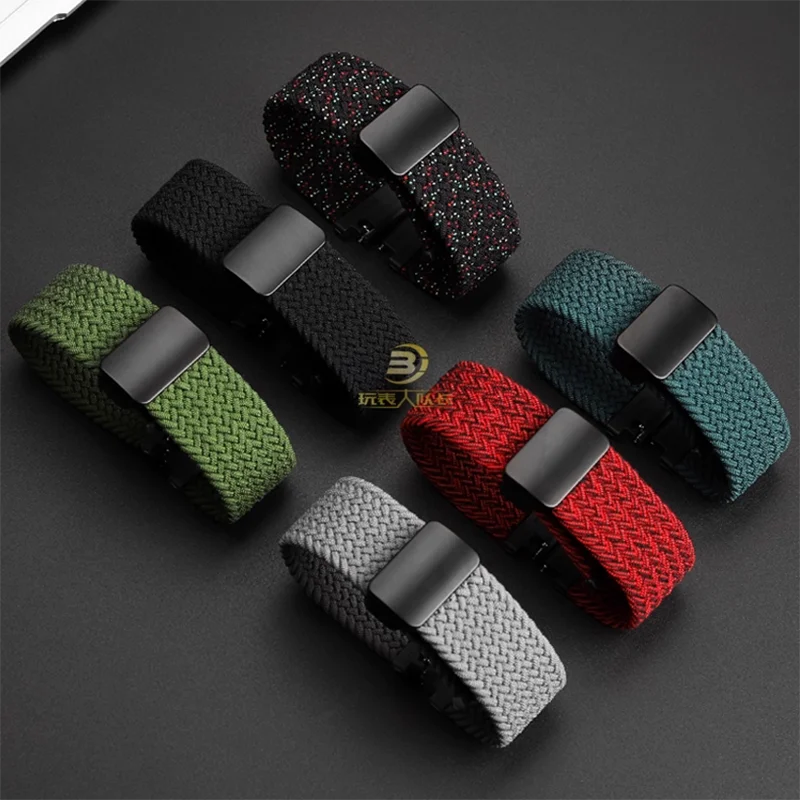 Elastic nylon watch strap For CASIO Small square DW-291H DW-290 W-218H W-219H 18mm Men Knitted Canva Wrist Watchband Accessories