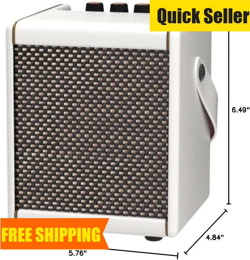 Super Desconto: Mini Amplificador de Guitarra Inteligente 10W e Caixa de Som Bluetooth |   Som portátil para tocar guitarra em casa ou em viagem |   Pérola