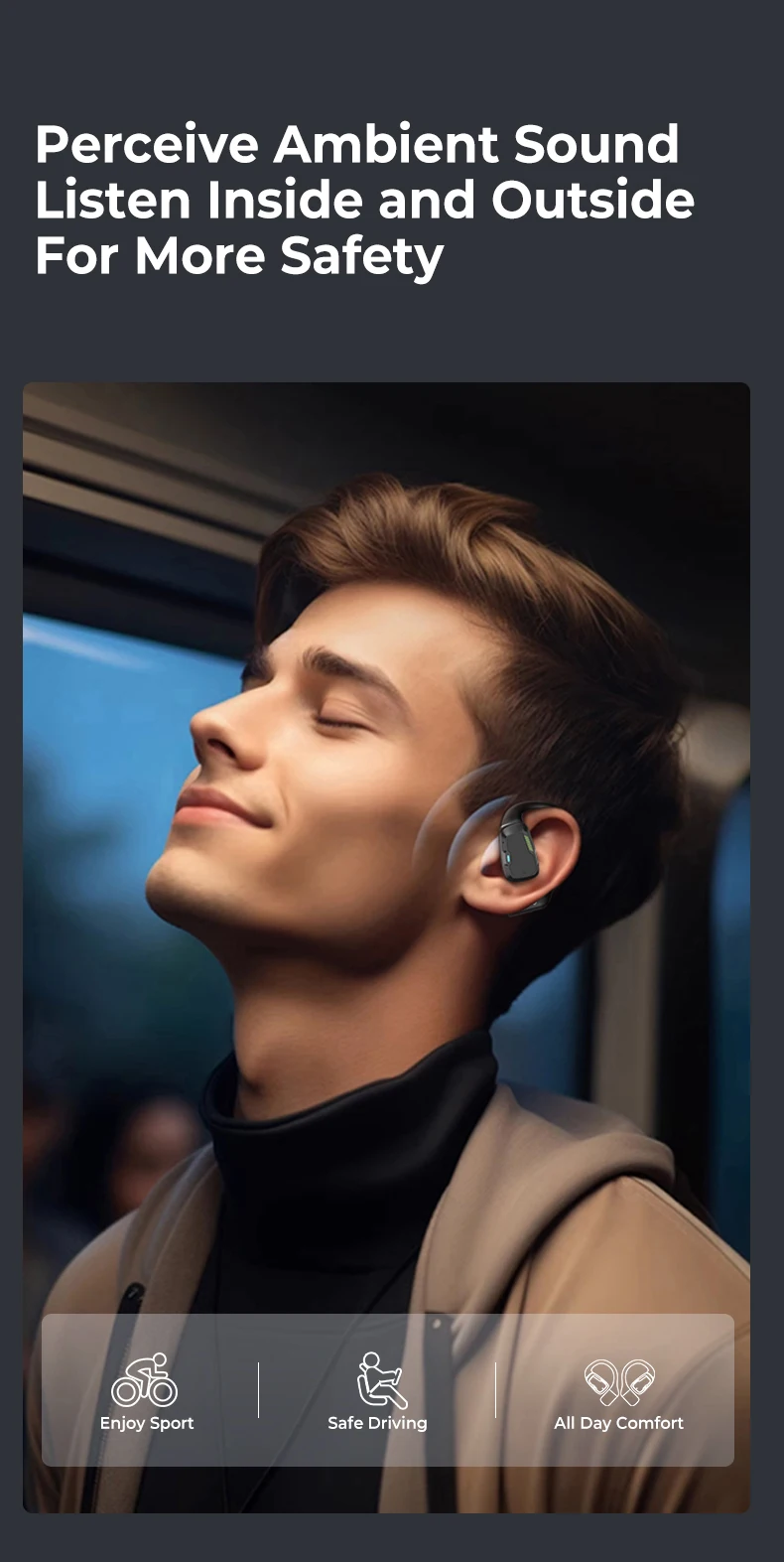 [AI Translator] MINISO M98 Drahtlose Kopfhörer OWS Sport Bluetooth Kopfhörer Gaming Headset ASMR APP Übersetzung Ohrhörer IPX5 – Detail 14