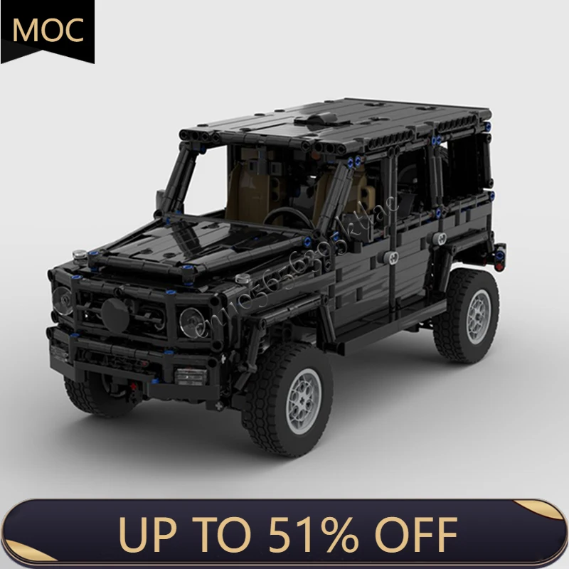 

1629 Запчасти MOC Городской автомобиль Черный Высокопроизводительный внедорожник Модель Технология Строительные блоки Креативные детские игрушки Популярные рождественские подарки