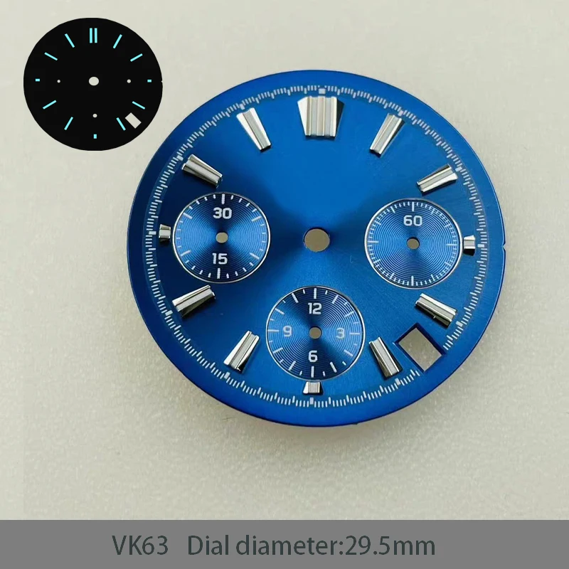 For VK63 Panda Dial Diameter 29.5mm BGW9 Blue Green Luminous Diver's Watch Quartz Movement Watch Accessories