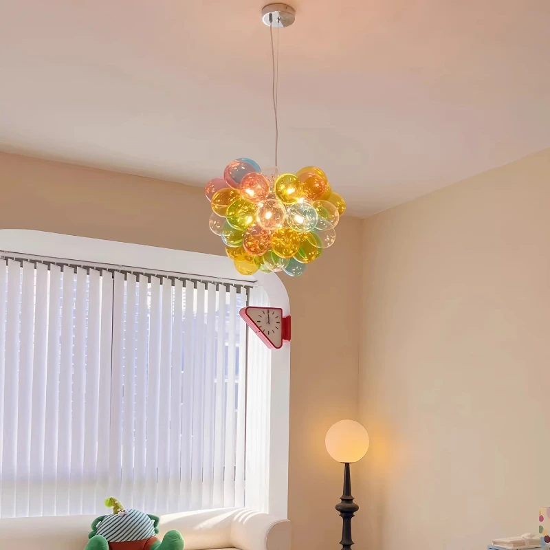 

stained glass balloon bubble children's room chandelier creative personality art living room bedroom dining room light