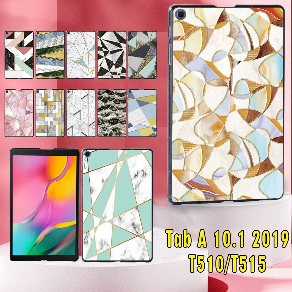 

Case for Samsung Galaxy Tab A 10.1 2019 T510/T515 Geometry Pattern Plastic Durable Tablet Back Cover for Tab A 10.1 T510 T515