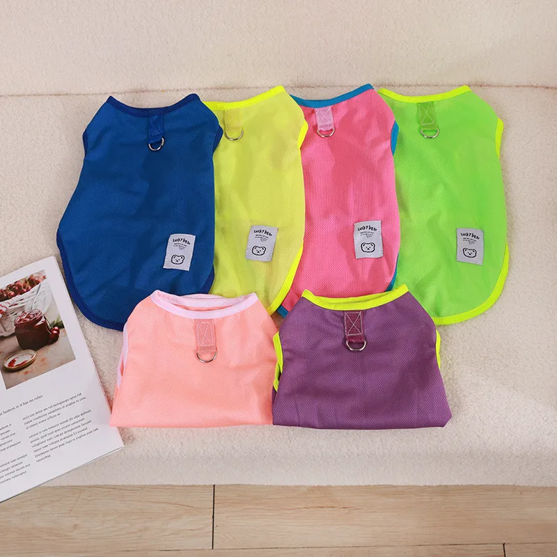 Kitten Mesh Design Breathable Vest, Comfortable Dog Clothing, Thin Teddy Pet Clothing, Vest Supply, Traction Buckle, Summer