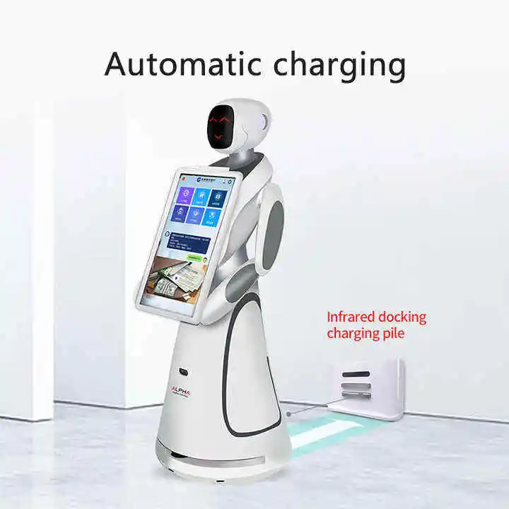 서비스 로봇 다기능 음식 배달 로봇 터치 스크린 및 음성 상호작용 기능을 갖춘 스마트 다이닝용