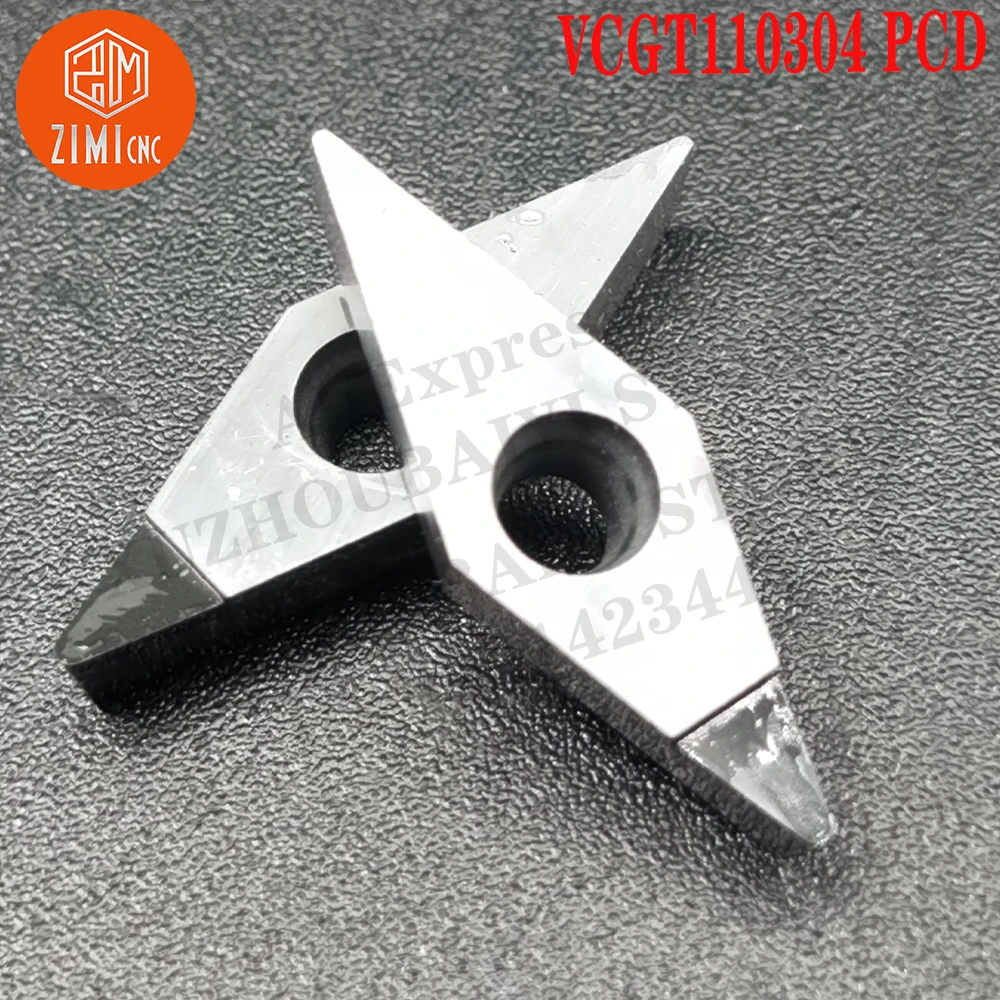 VCGT110304 PCD VCGT 110304 turning insert Tool CNC tool Metal cutting lathe tool VCGT for Copper aluminum metal lathe mechanical