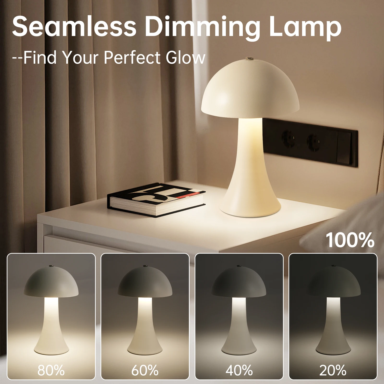 Rechargeable New LED Table Lamp Retro Mushroom Touch Sensor Bedside Lamp For Home Bedroom Restaurant Bar Decor Light view 2
